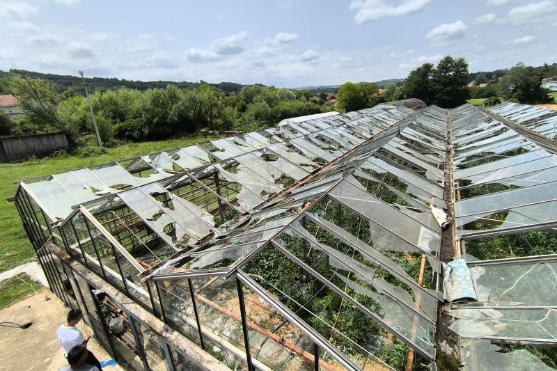 Uništen staklenik u Rakarima, foto: Opština Mionica